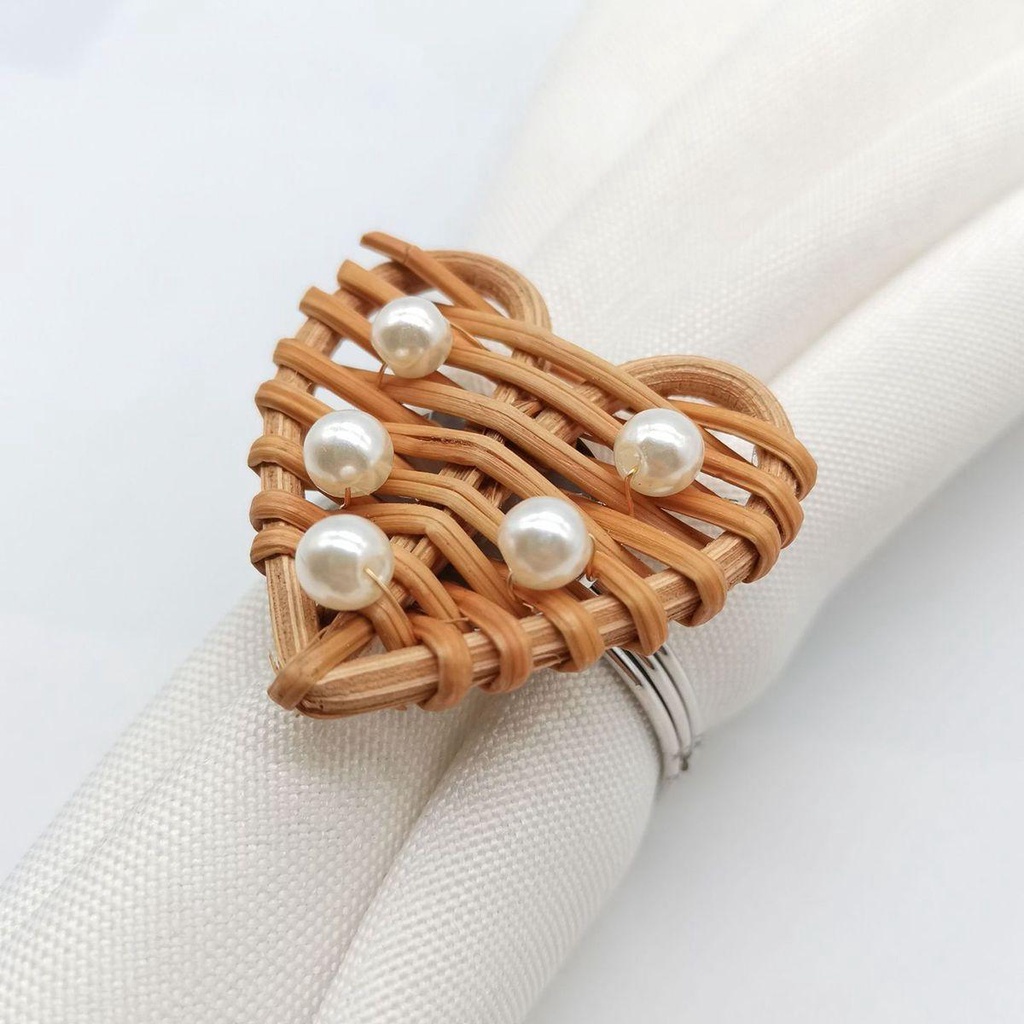 IVORY Vòng Giữ Khăn Ăn Bằng Vải Dệt Mộc Mạc Cho Nhà Bếp / Tiệc Cưới