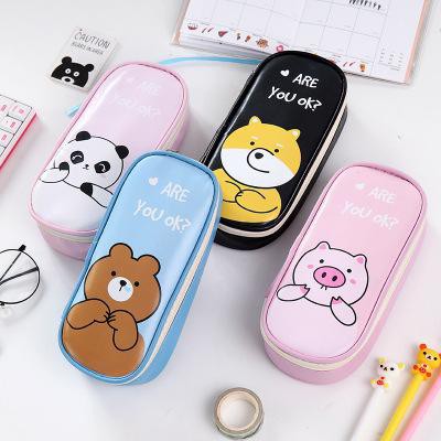 Hộp bút chó mèo động vật to HB32 heo cáo gấu cute dễ thương