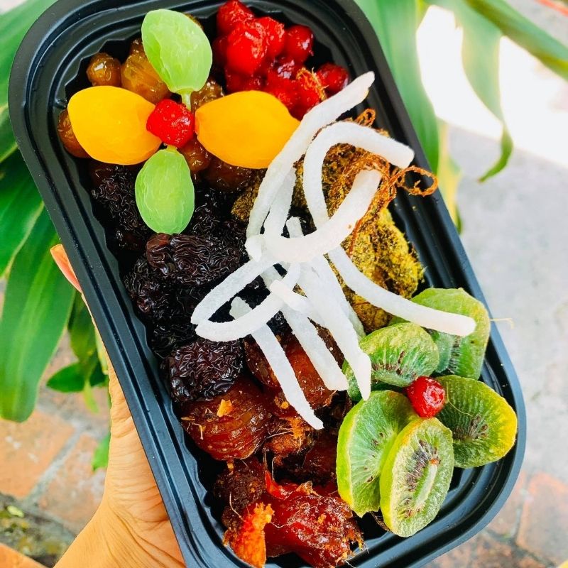 Ô Mai mix các loại đặc biệt, Ô Mai mix 18 vị xí muội, kiwi, mận dẻo, mơ xí muội, me gừng.... hộp 300g và 500g