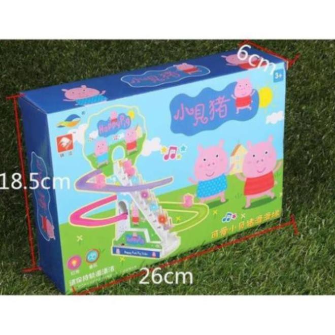 QNHA  Đồ chơi peppa pig leo bậc thang, cầu trượt dùng pin, có âm