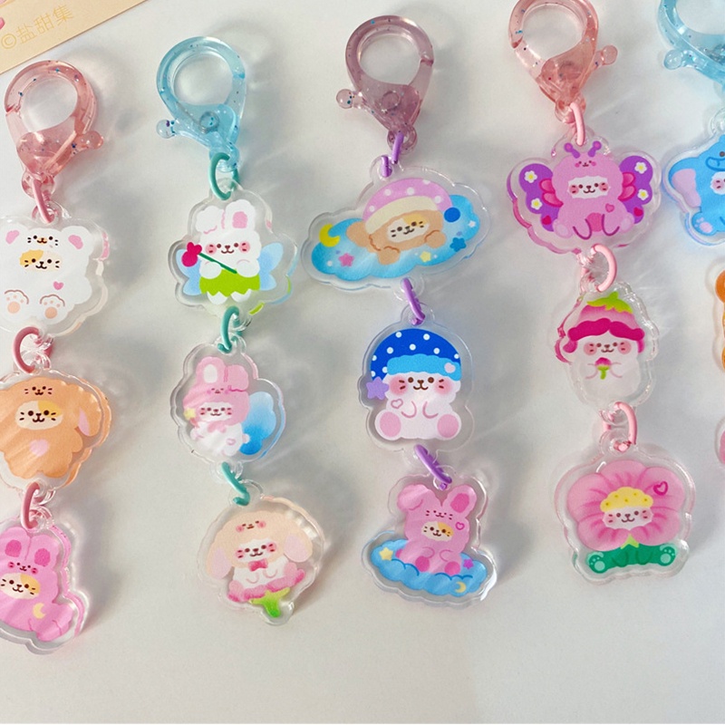 Móc Khóa acrylic Hình Cuốn Sách/Gấu Phong Cách Hàn Quốc