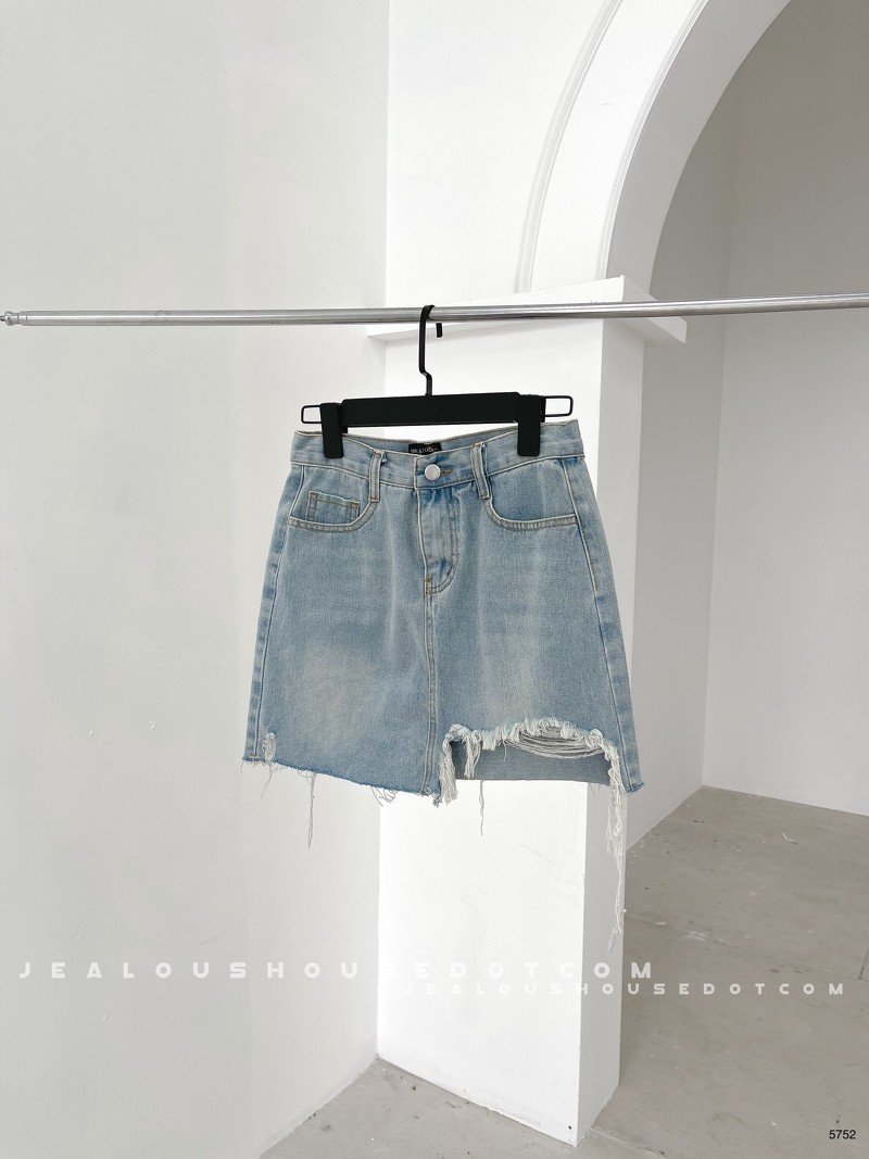 Chân váy denim rách 5752