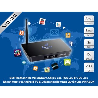 Android TV box Vinabox X10 RAM 3G ROM 16G cấu hình siêu mạnh bứt phá mọi giới hạn