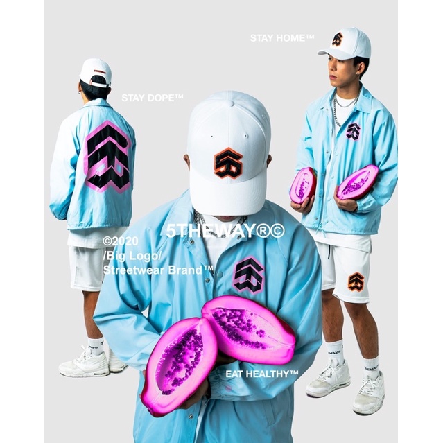 Áo Khoác 5THEWAY /stroke/ Big Logo Coach Jacket - STARLIGHT BLUE