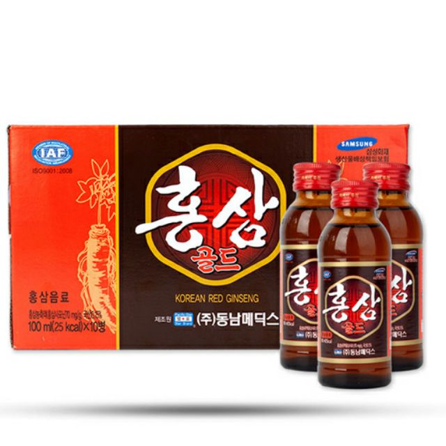 SÂM HOÀNG DIỆU -  Nước uống hồng sâm Dongnam hộp 10 chai x 100ml