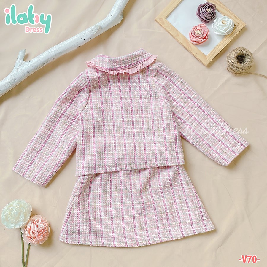 Set áo chân váy Sweet cho bé ILABY từ 1 - 10 tuổi [V70]