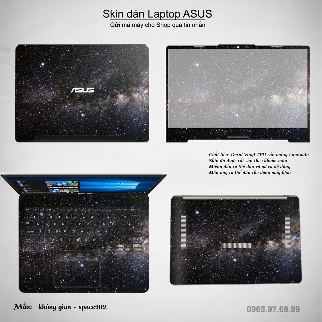 Skin dán Laptop Asus in hình không gian _nhiều mẫu 17 (inbox mã máy cho Shop)