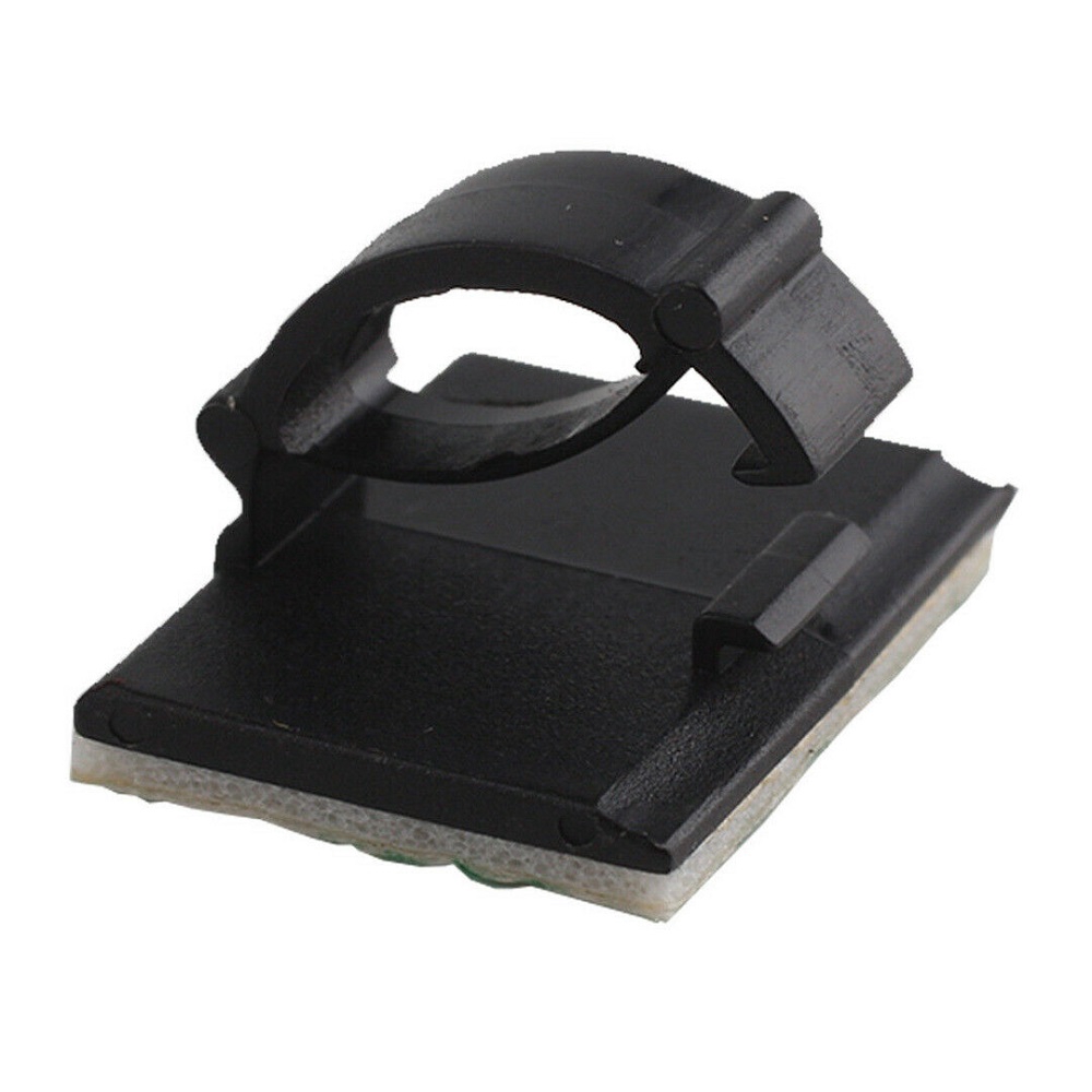 Set 30 cái kẹp tự dính hình chữ nhật màu đen giúp giữ dây điện dây cáp cho xe hơi DIY