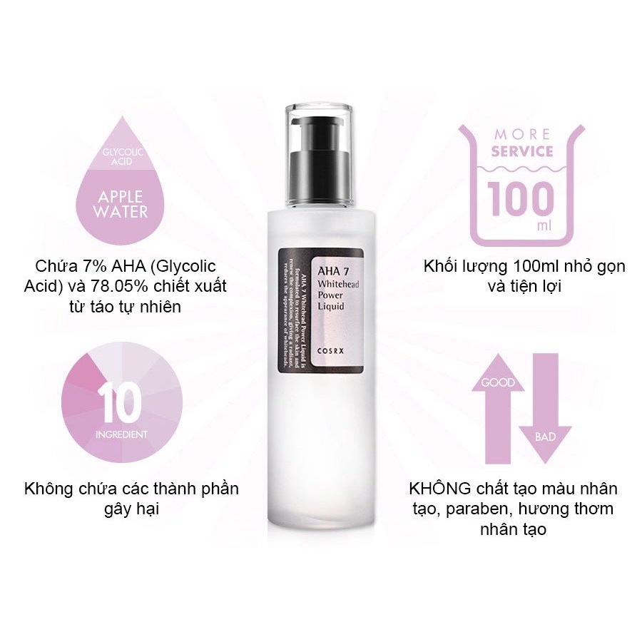 Cosrx hoạt chất dưỡng da AHA 7 Whitehead Power Liquid 100ml