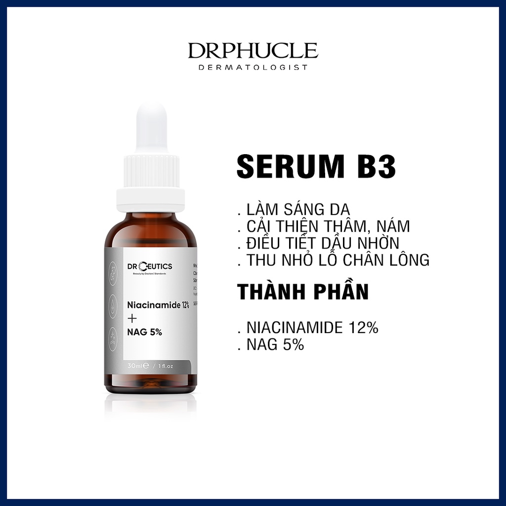Serum Niacinamide 12% DrCeutics Giảm Thâm Sáng Da Kiềm Dầu