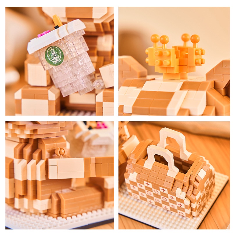 Hộp Đựng Bút Chì Đồ Chơi Lắp Ráp Hình Gấu Dễ Thương