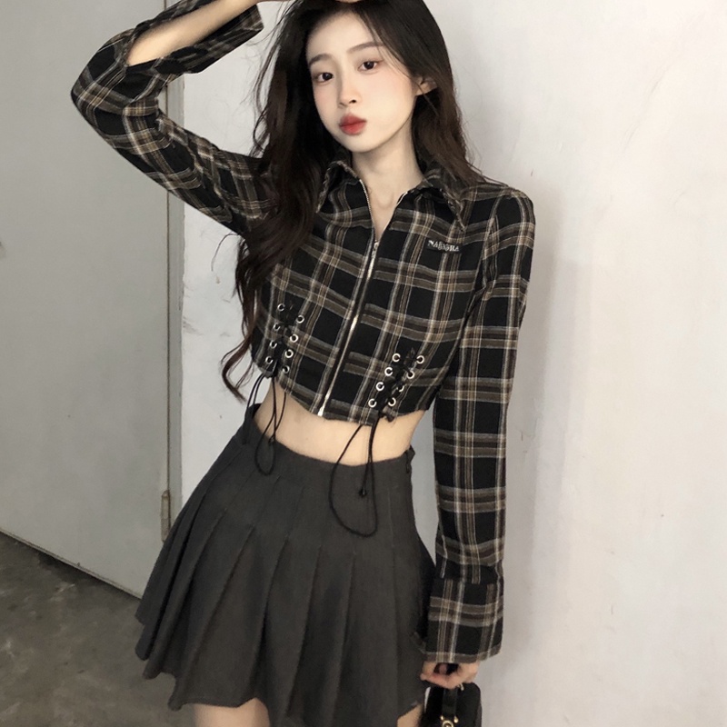 Áo Sơ Mi Tay Dài Cổ POLO Họa Tiết Kẻ Sọc Thời Trang Cao Cấp Cho Nữ