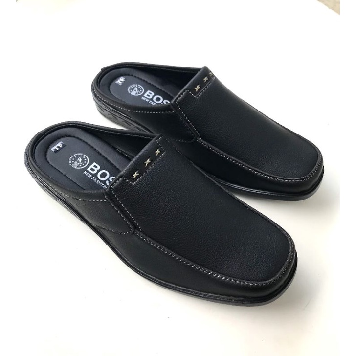 Giày sapo nam đẹp, giày không gót nam mẫu mới, màu đen ,sang trọng lịch lãm,mã SP11