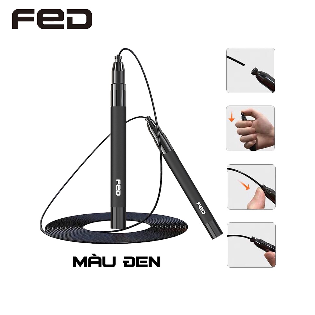 Dây Nhảy Thể Lực FED-XM0105 - Màu Đen | Fitness Rope Fed-XM0105