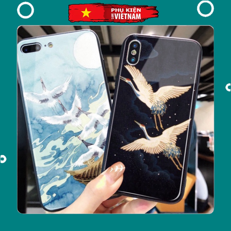 Ốp lưng iphone 6, 7, 8 Plus, X, XS, XR, XSMAX, 11, 11PRO, 11 PROMAX, 12, 13 PROMAX CHIM cổ xưa BẰNG KÍNH PKVN
