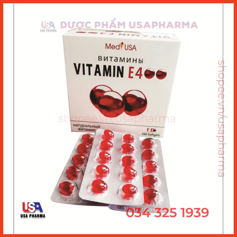 Viên uống đẹp da Vitamin E Đỏ 4000mcg giảm lão hóa - Hộp 100 viên