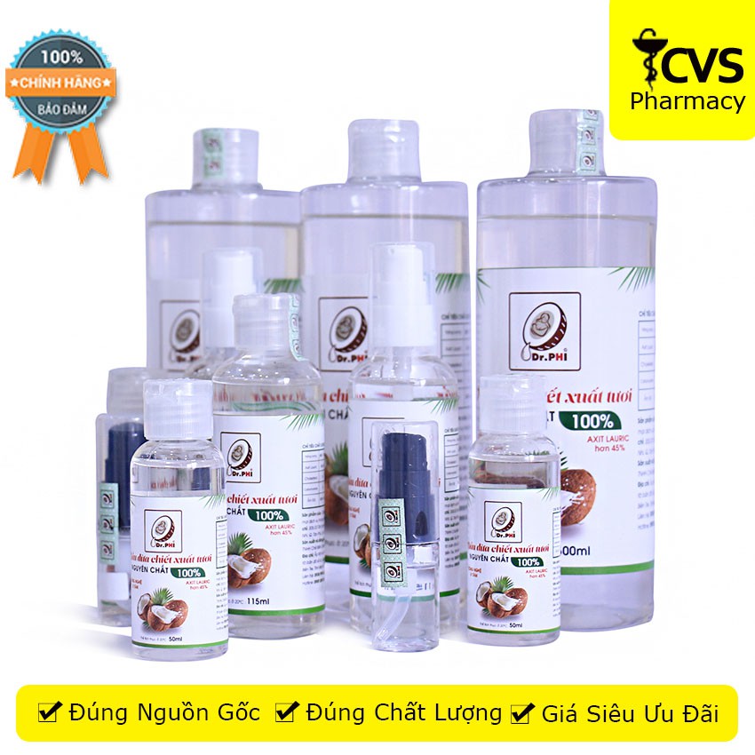 Dầu Dừa Dr Phi Nhiều Loại - Chiết Xuất Tươi Nguyên Chất Tự Nhiên - Dr.Phi cvspharmacy