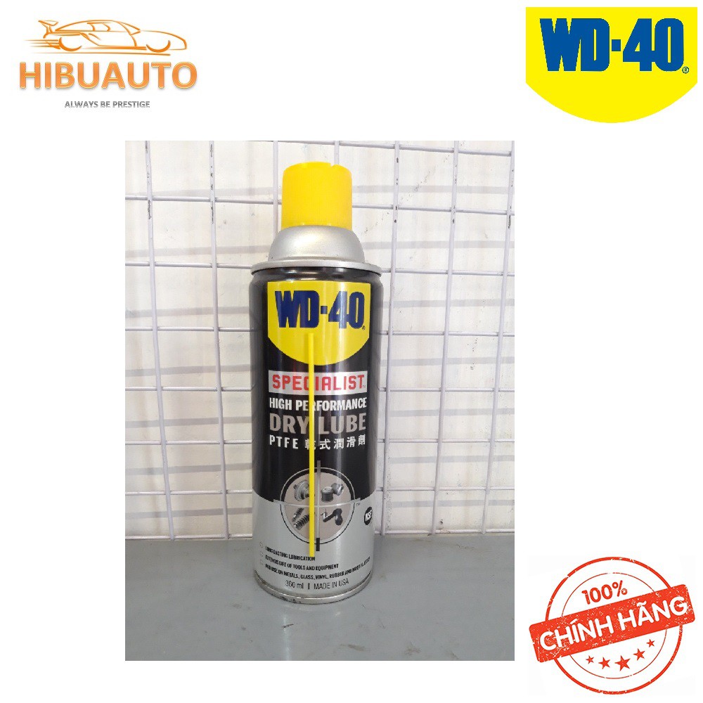 Chai xịt mỡ bò bôi trơn khô WD-40 Dry lube 360ml