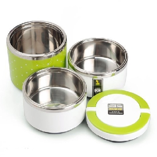 CÀ MEN GIỮ NHIỆT 3 TẦNG CHẤM BI
