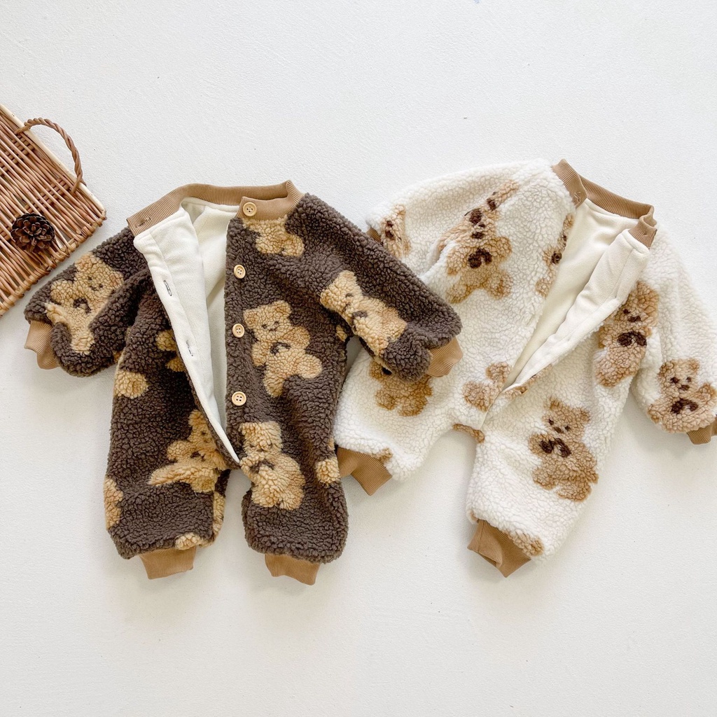 Áo liền quần dài tay giữ ấm mùa thu cho bé trai/bé gái sơ sinh