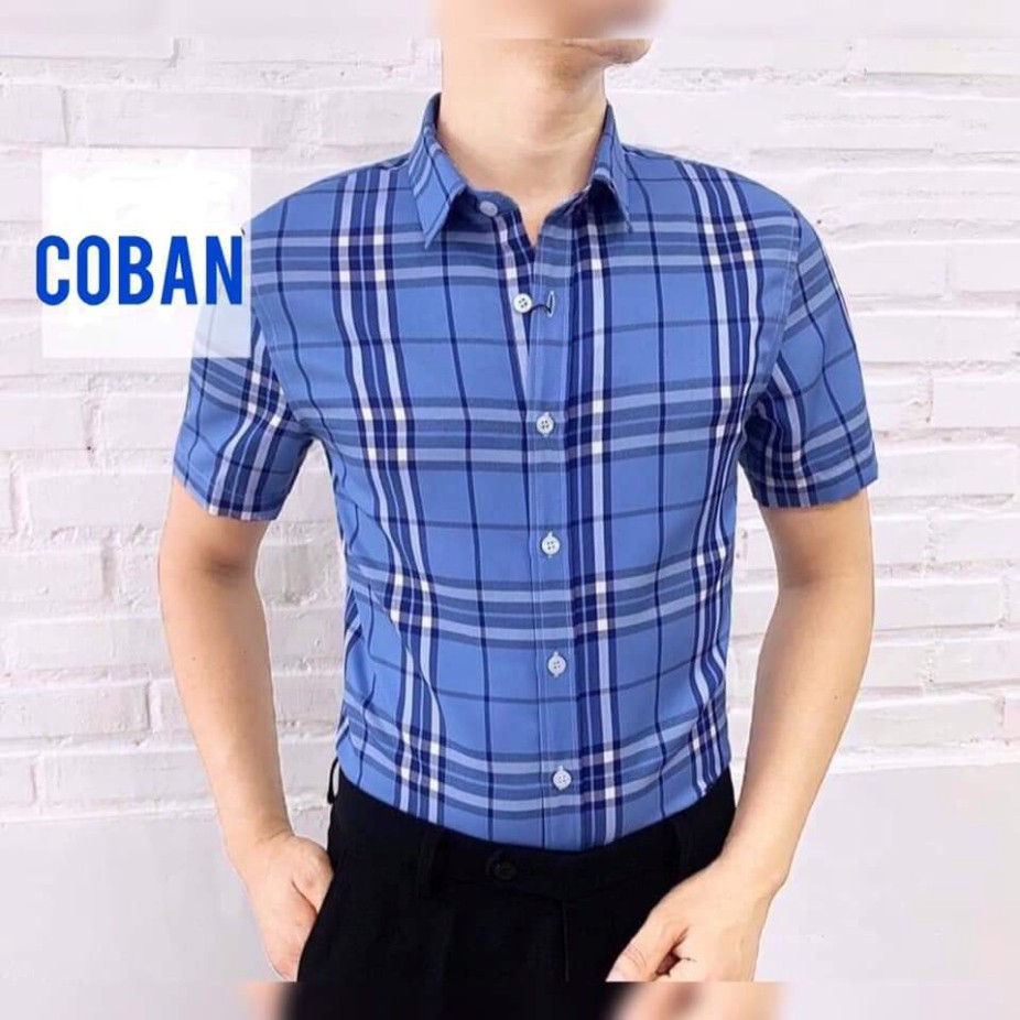 Áo sơ mi nam kẻ  BBR cao cấp CỘC TAY vải xuất : , không nhăn, không xù , thoáng mát, thấm hút mồ hôi | BigBuy360 - bigbuy360.vn