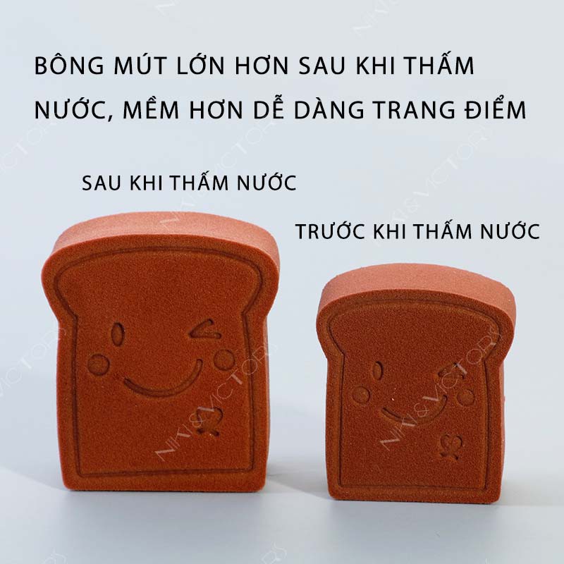 Bông Mút Trang Điểm 6 Cái Hình Gấu Mút Tán Kem Nền, Phấn Phủ Mềm Mịn Siêu Dễ Thương