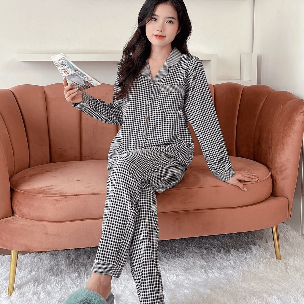 Set Pyjama Quần Dài Tay Dài Kate Ford Cao Cấp - Đồ Mặc Nhà Peony
