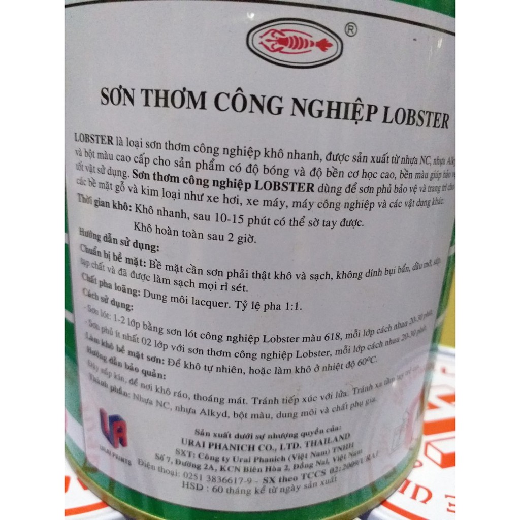 Sơn thơm công nghiệp Lobster màu vàng chanh 620 - 800ml