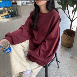 Áo nỉ 2 màu đỏ đô - đen