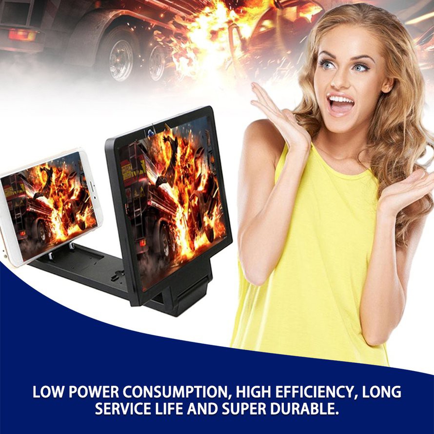 Thiết bị phóng đại màn hình điện thoại 3D có giá đỡ có thể gập lại tiện dụng