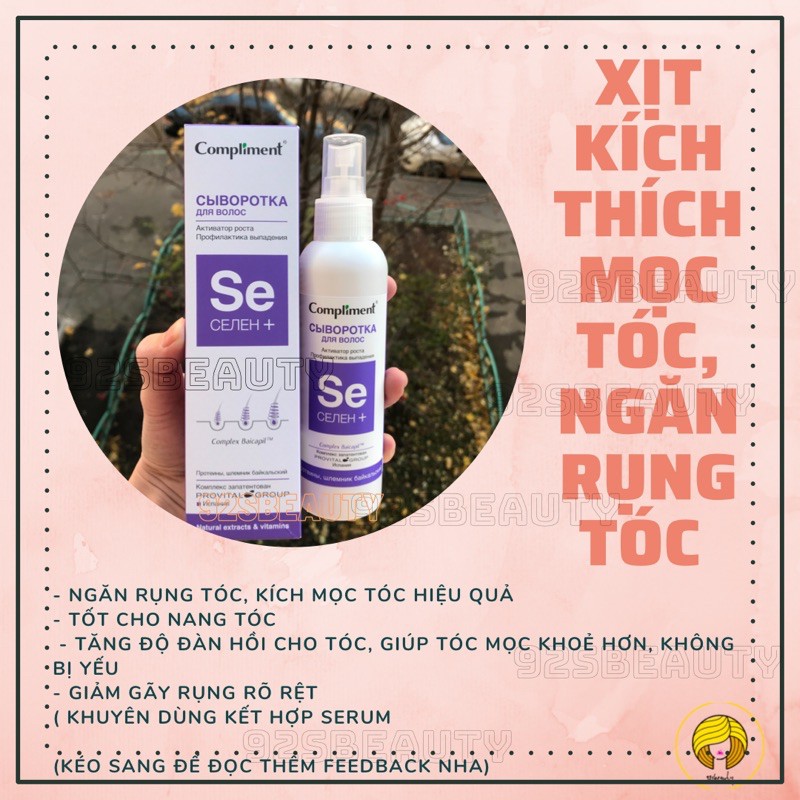 Xịt kích thích mọc tóc, ngăn rụng tóc Compliment Se Selen+