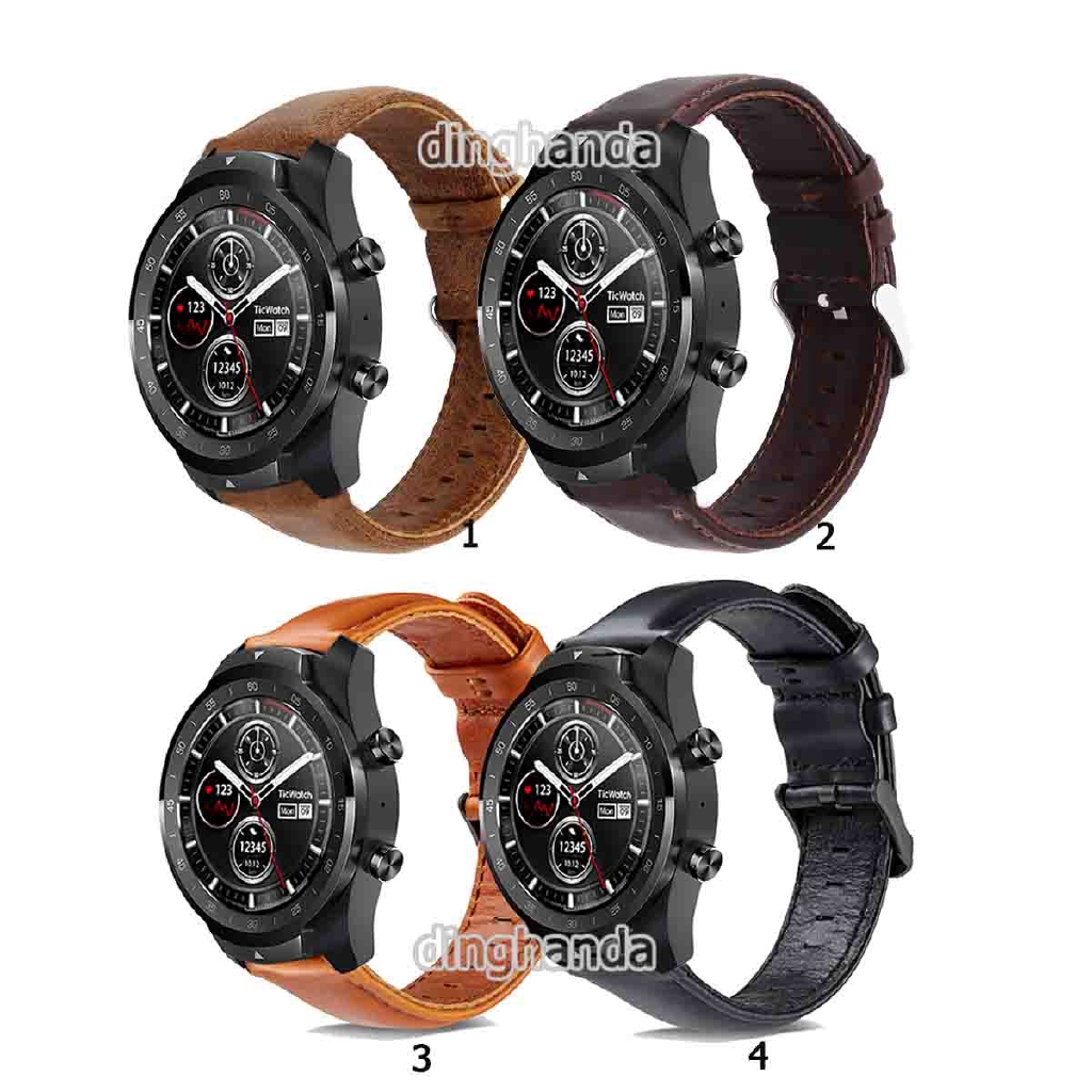 Dây đeo bằng da cho đồng hồ thông minh Ticwatch Pro E2 S2 GTX