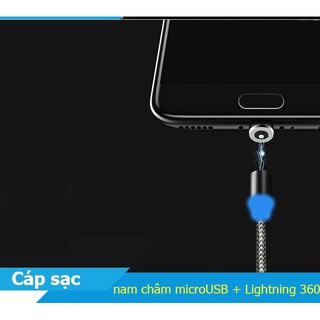 (CÓ LED) CÁP SẠC HÍT NAM CHÂM DÂY DÙ 1M CỔNG IPHONE/TYPE-C/ANDROID
