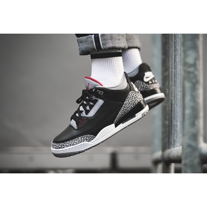 'Giày Cổ Thấp' Nike Air Jordan 3 Retro Black Cement
