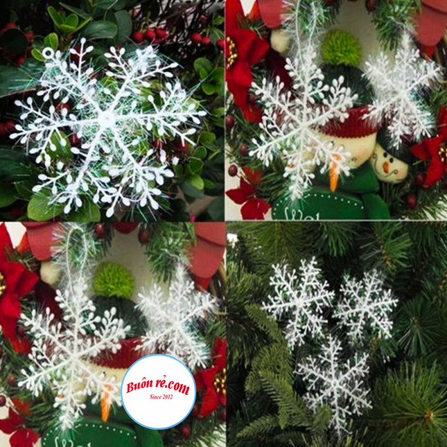 Set 3 Bông Hoa Tuyết Trắng Trang Trí Cây Thông Noel xinh xắn - Bông tuyết dán tường trang trí mùa Giáng Sinh 01512