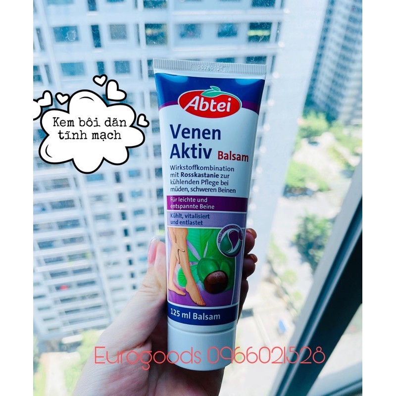 Kem dưỡng giãn tĩnh mạch Đức ⚡ CAM KẾT CHẤT LƯỢNG ⚡ Kem Bôi giãn tĩnh mạch Abtei Venen Aktiv 125ML của Đức