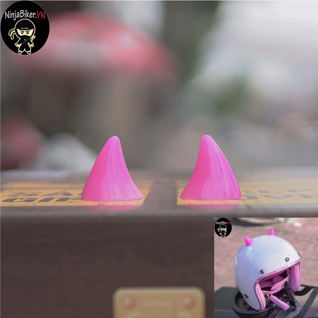 Nón bảo hiểm 3/4 chính hãng NTMAX - kèm sừng mini màu hồng siêu xinh