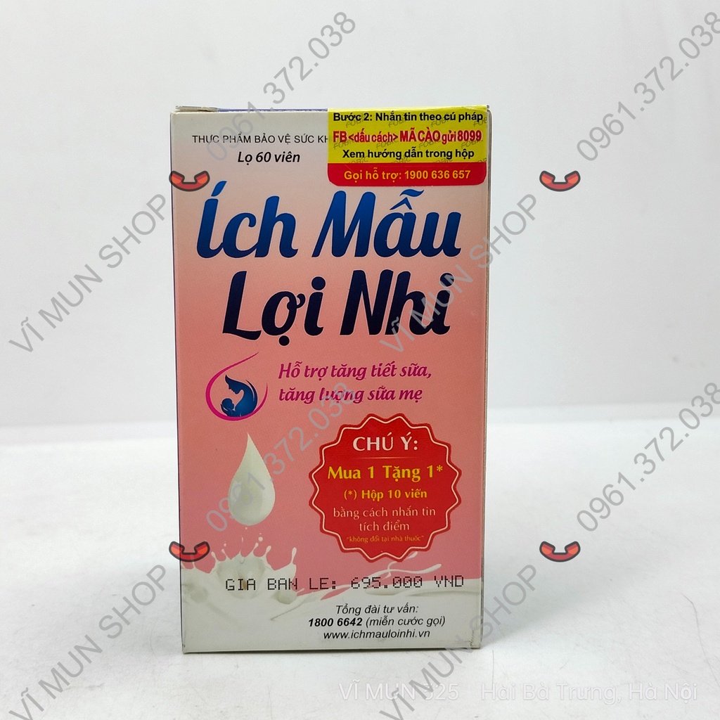 Viên uống lợi sữa - ÍCH MẪU LỢI NHI lọ 60 viên