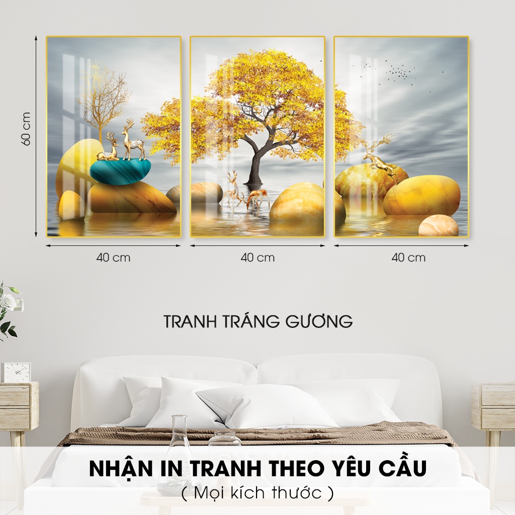 Tranh Tráng Gương Treo Tường Phòng Khách, In UV lên Mica, cao cấp, hiện đại | MOD