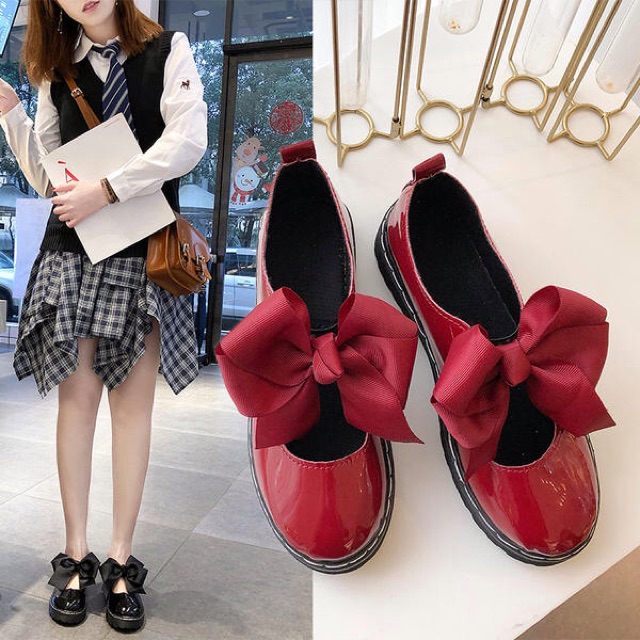 [SẴN SIZE 39]Giày Lolita Búp Bê Nơ Ulzzang(có video)✨❤️