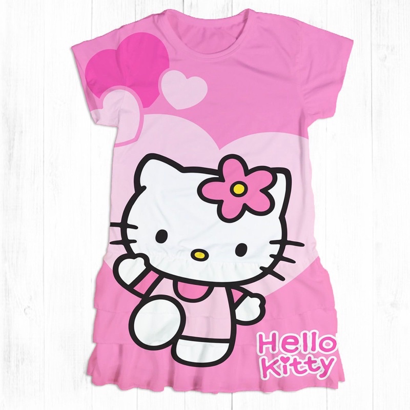 Váy Kitty bé gái in 3D chất thun lạnh thái 12-45kg
