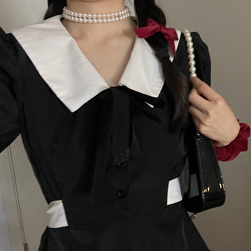 Đầm Perty midi thời trang mùa hè phong cách Hàn Quốc cổ điển cho nữ