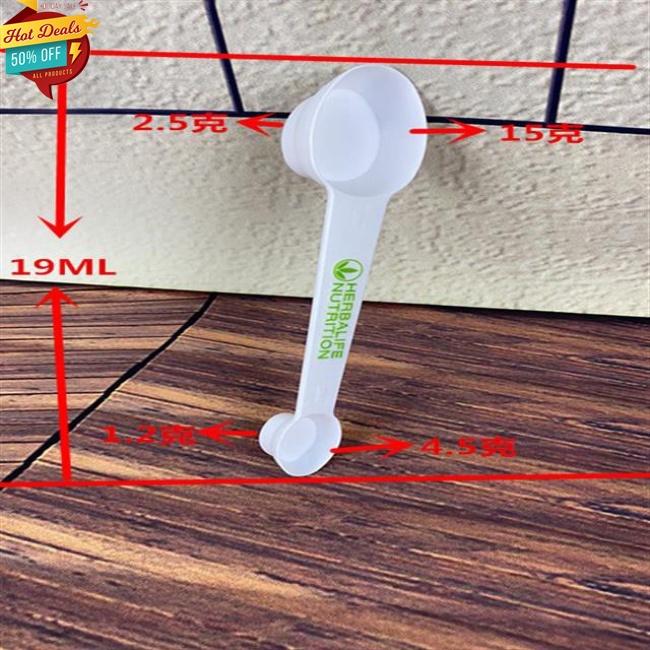 HERBALIFE 【COD】 Muỗng Nhựa Múc Trà Sữa Thảo Mộc Cỡ Lớn Và Trắng Sáng Tạo Cá Nhân