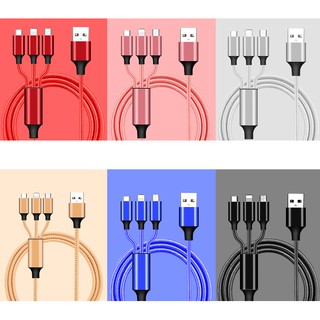 Cáp Lighting/Micro/Type C USD 3in1 Hoco X14 Dài 1M - Sạc Iphone,ipad/Android Microd