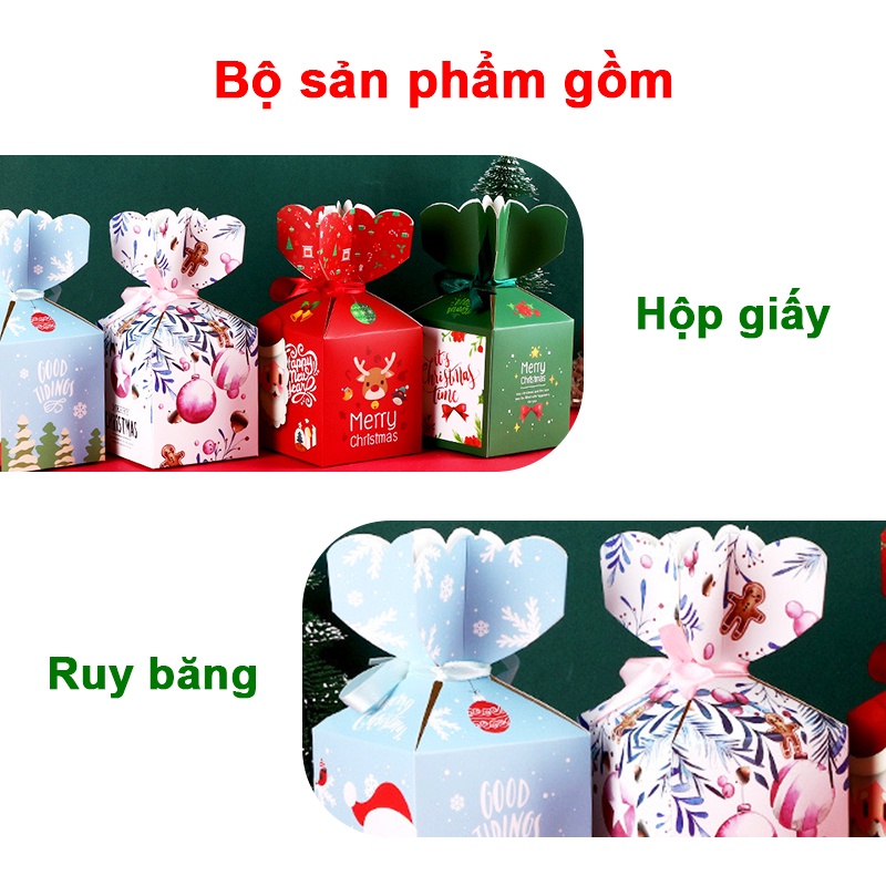 Hộp quà Giáng sinh phong cách Hàn Quốc BBShine, Hộp quà Noel nhỏ xinh nhiều màu sắc tươi sáng – G004