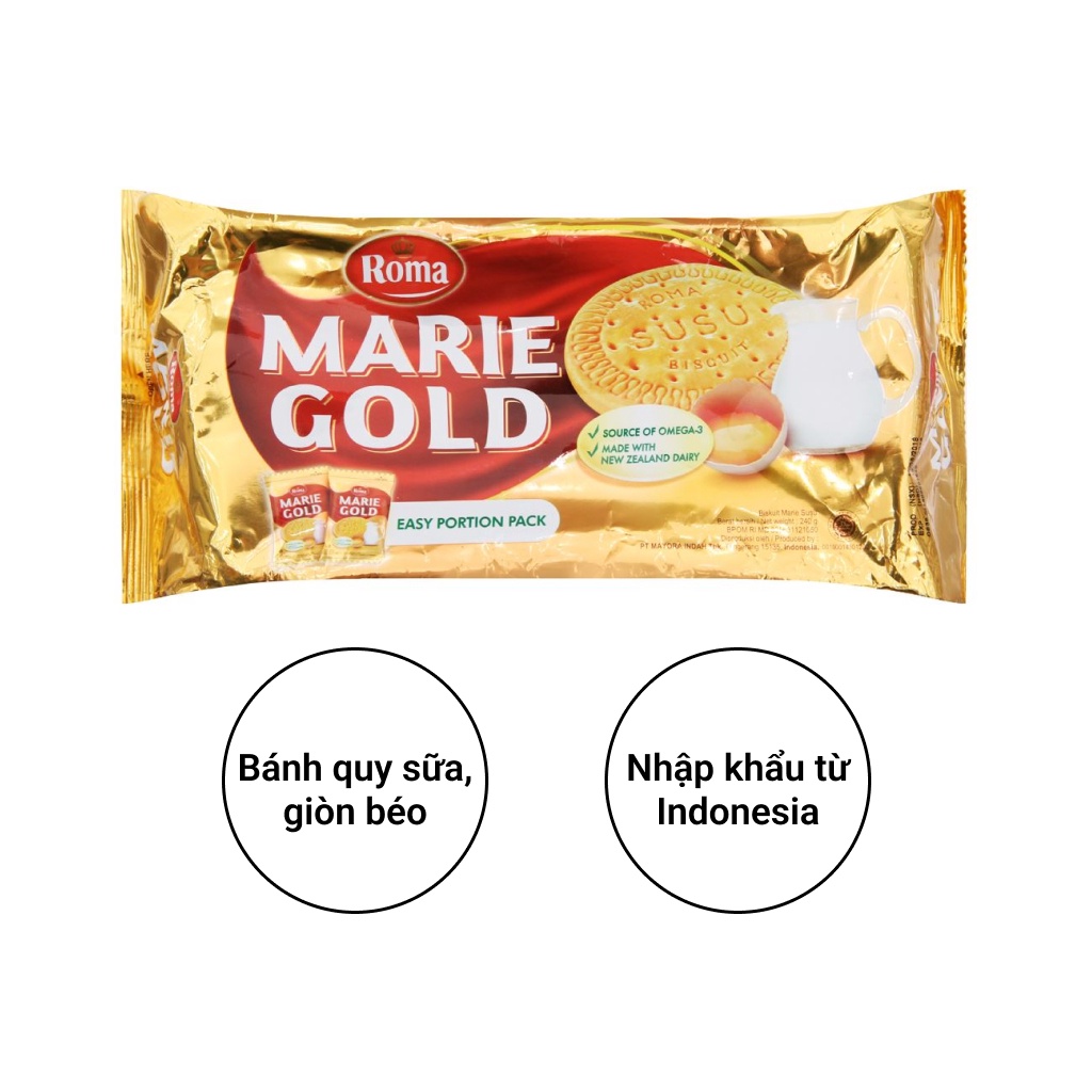 Bánh quy sữa Roma Marie Gold 240g xuất xứ Indonesia-[FREE SHIP] TỪ ĐƠN 50K