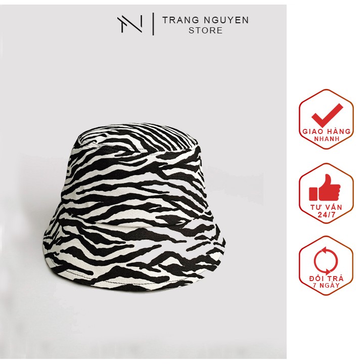 MŨ BUCKET HOẠ TIẾT VẰN ĐEN TRẮNG (PK06)