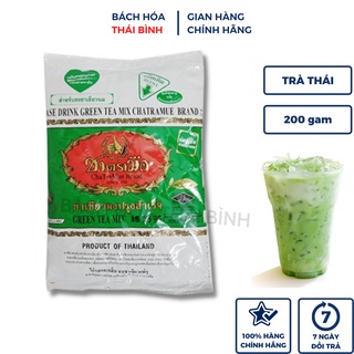 Bột trà thái xanh gói 200g nấu trà sữa, làm thạch trà xanh Chatramue Chatarmua
