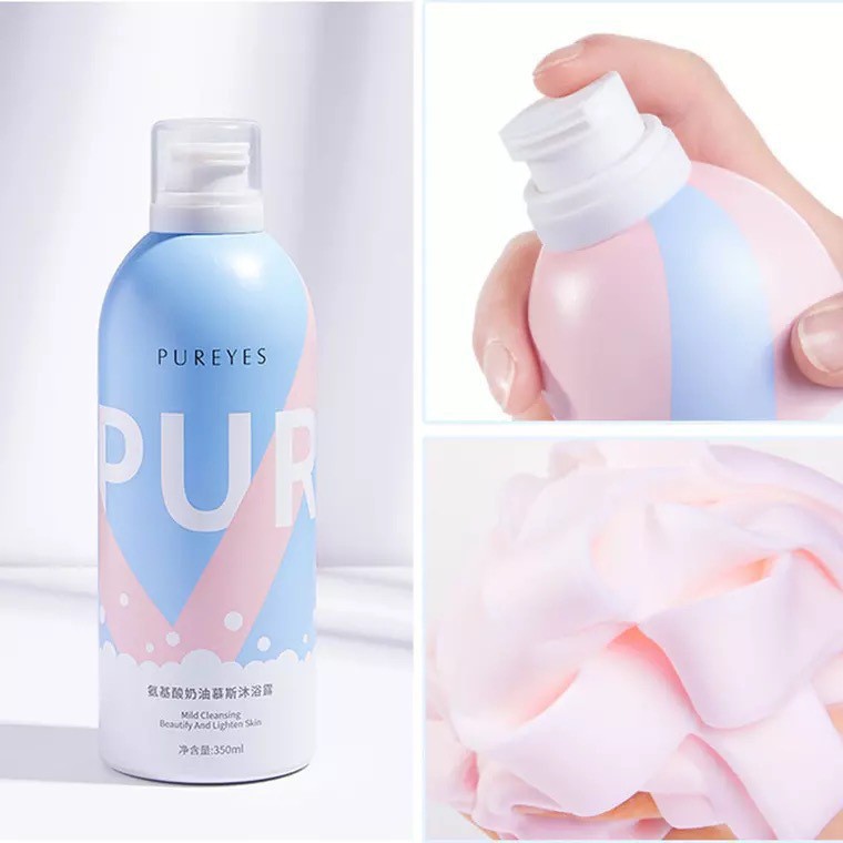 Sữa Tắm Trắng Da Tạo Bọt Pureyes vịt hóa thiên nga sau 30s