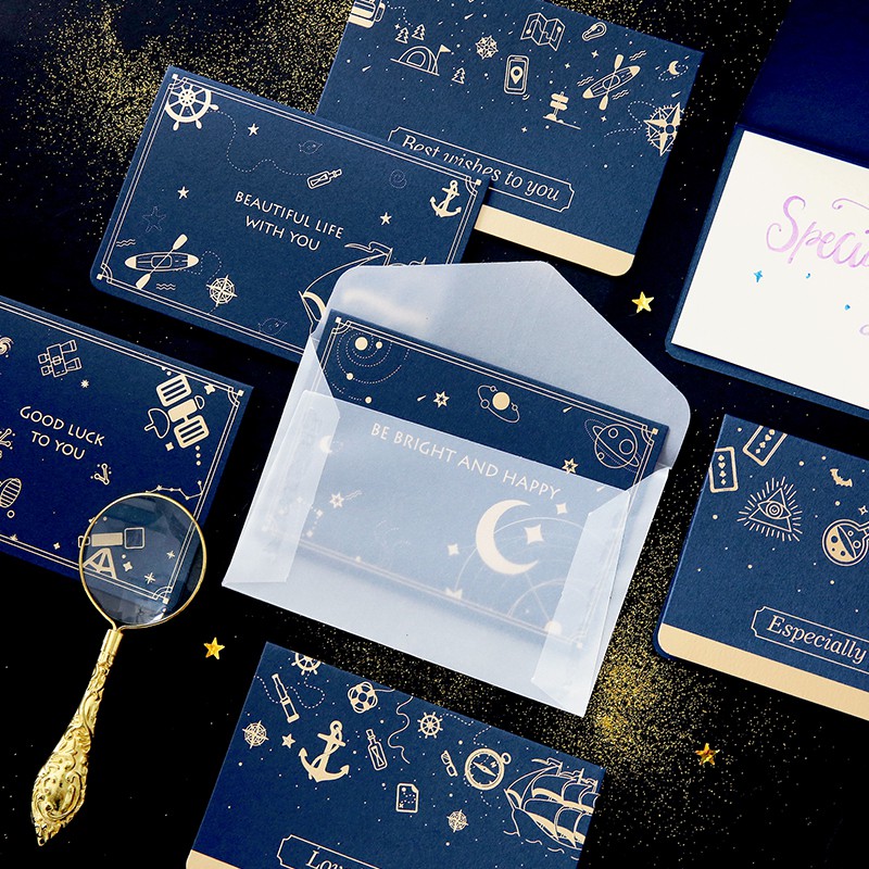 Creative Astronaut Astronaut Bronzing Greeting Card DIY Aesthetic Exquisite Sulfuric Acid Paper Vale